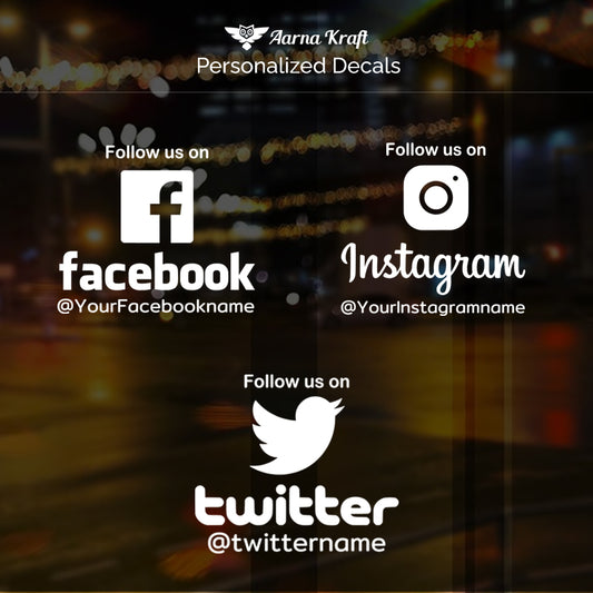 Personalized Social Media Decals (Pack of 3)