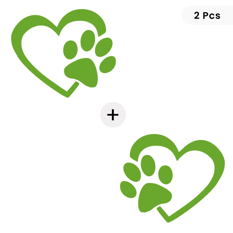 Heart and Dog Paw. 2Pcs facing opposite side.