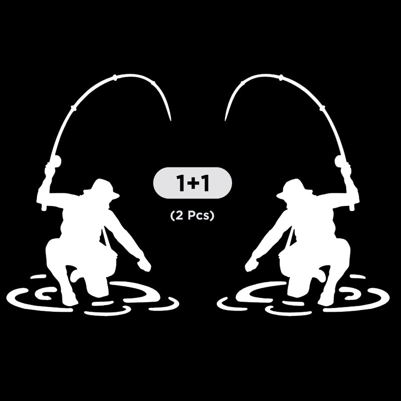 Fishing Fisherman Trout Fish. 2Pcs facing opposite side