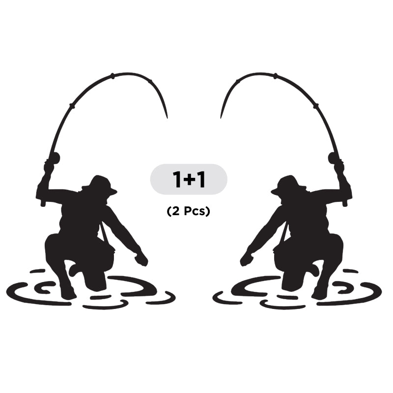 Fishing Fisherman Trout Fish. 2Pcs facing opposite side