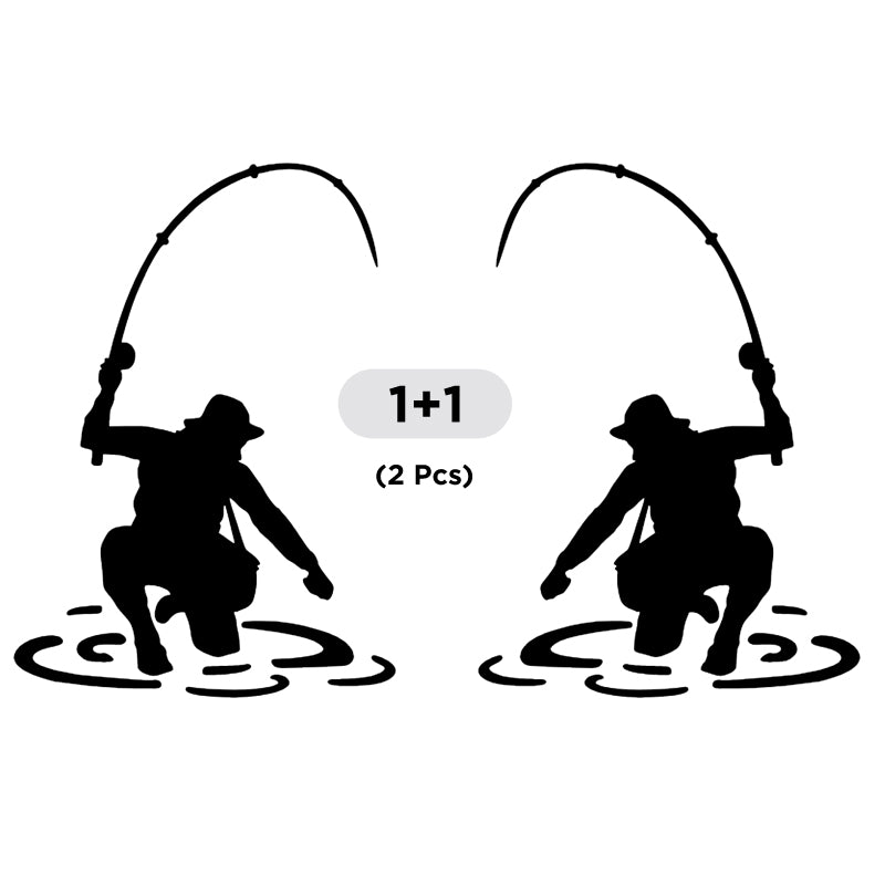 Fishing Fisherman Trout Fish. 2Pcs facing opposite side