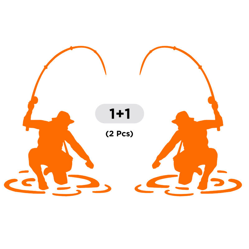 Fishing Fisherman Trout Fish. 2Pcs facing opposite side
