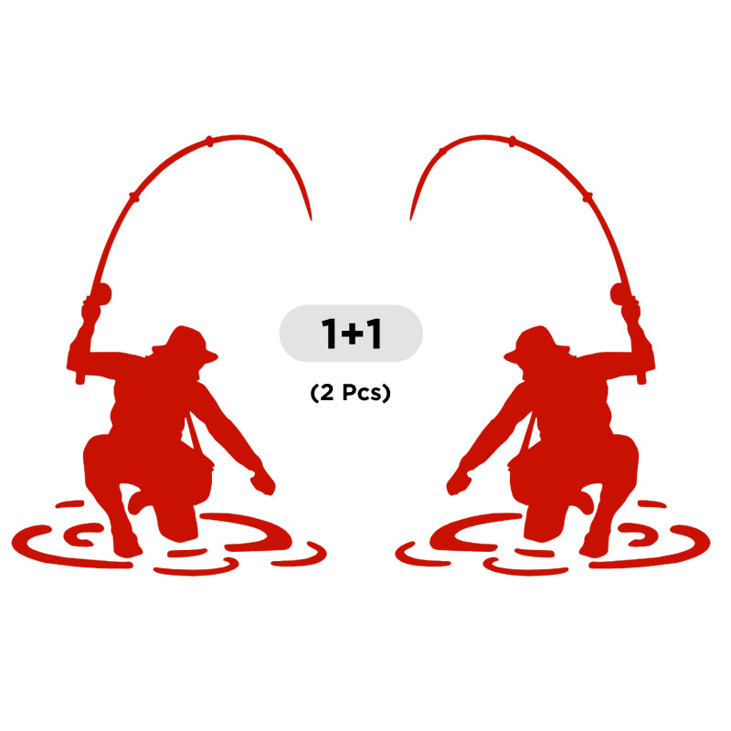 Fishing Fisherman Trout Fish. 2Pcs facing opposite side