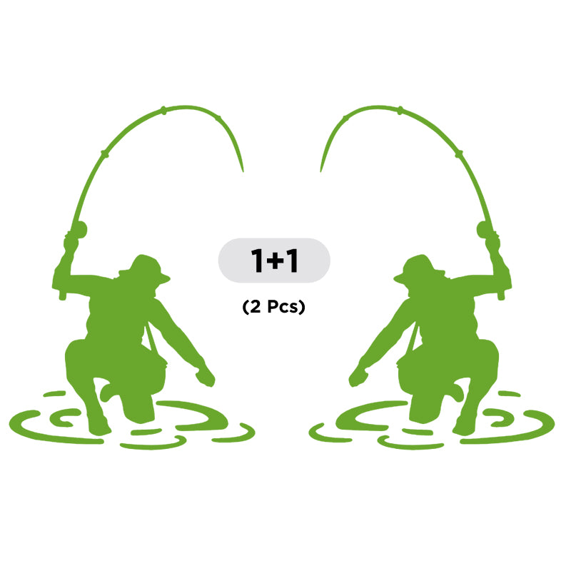 Fishing Fisherman Trout Fish. 2Pcs facing opposite side