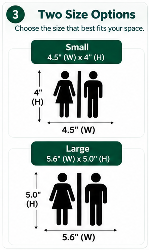 Restroom Door Sign Vinyl Decal – Men & Women Bathroom Symbol