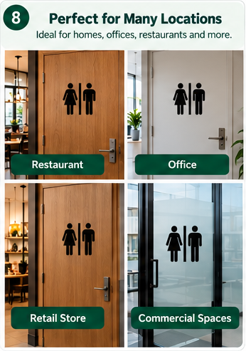 Restroom Door Sign Vinyl Decal – Men & Women Bathroom Symbol