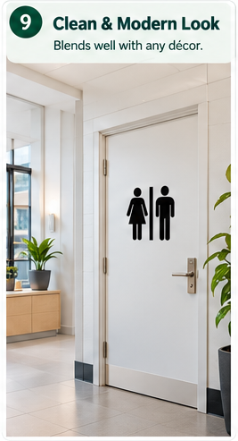 Restroom Door Sign Vinyl Decal – Men & Women Bathroom Symbol