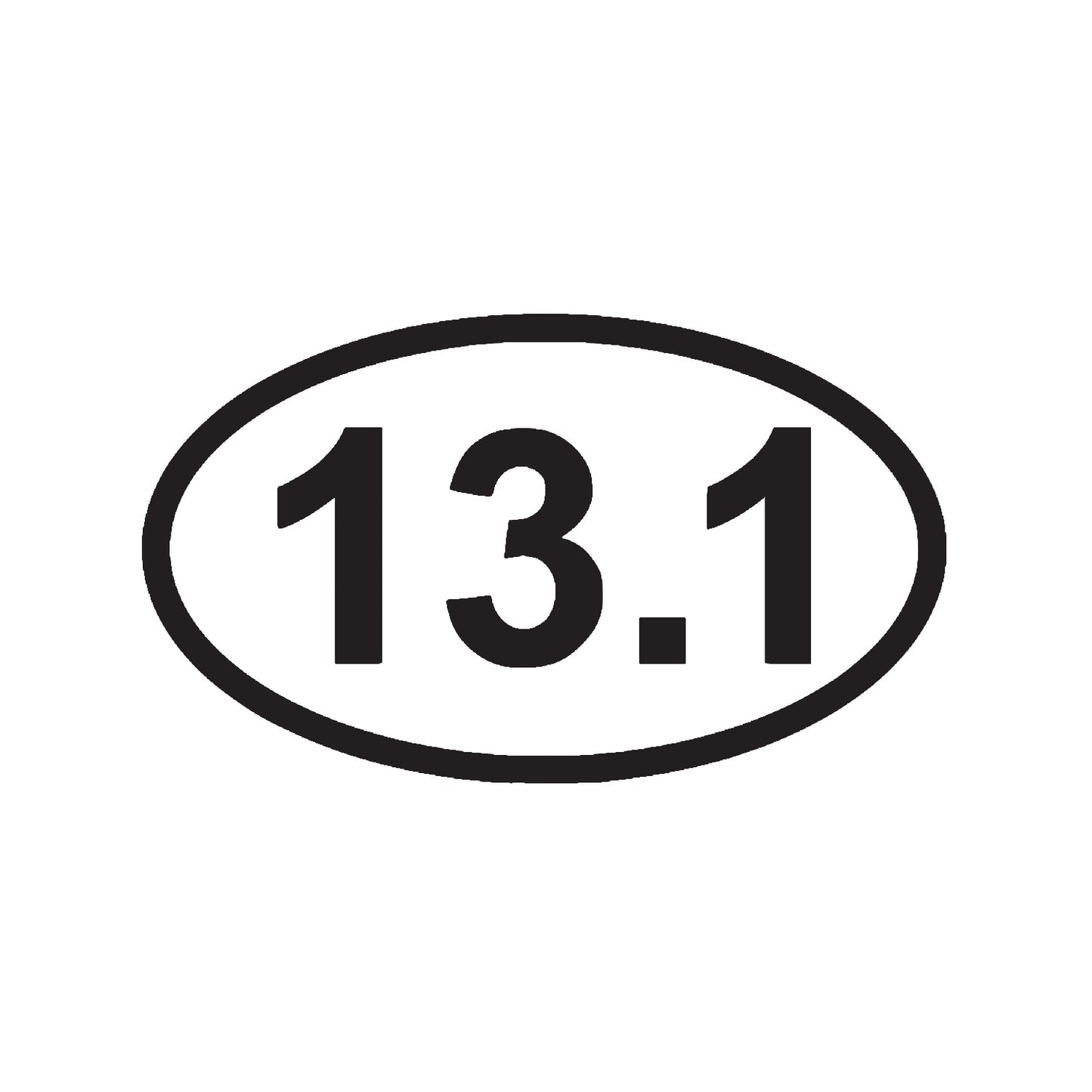 13.1 Half Marathon Vinyl Decal – Black Runner Sticker