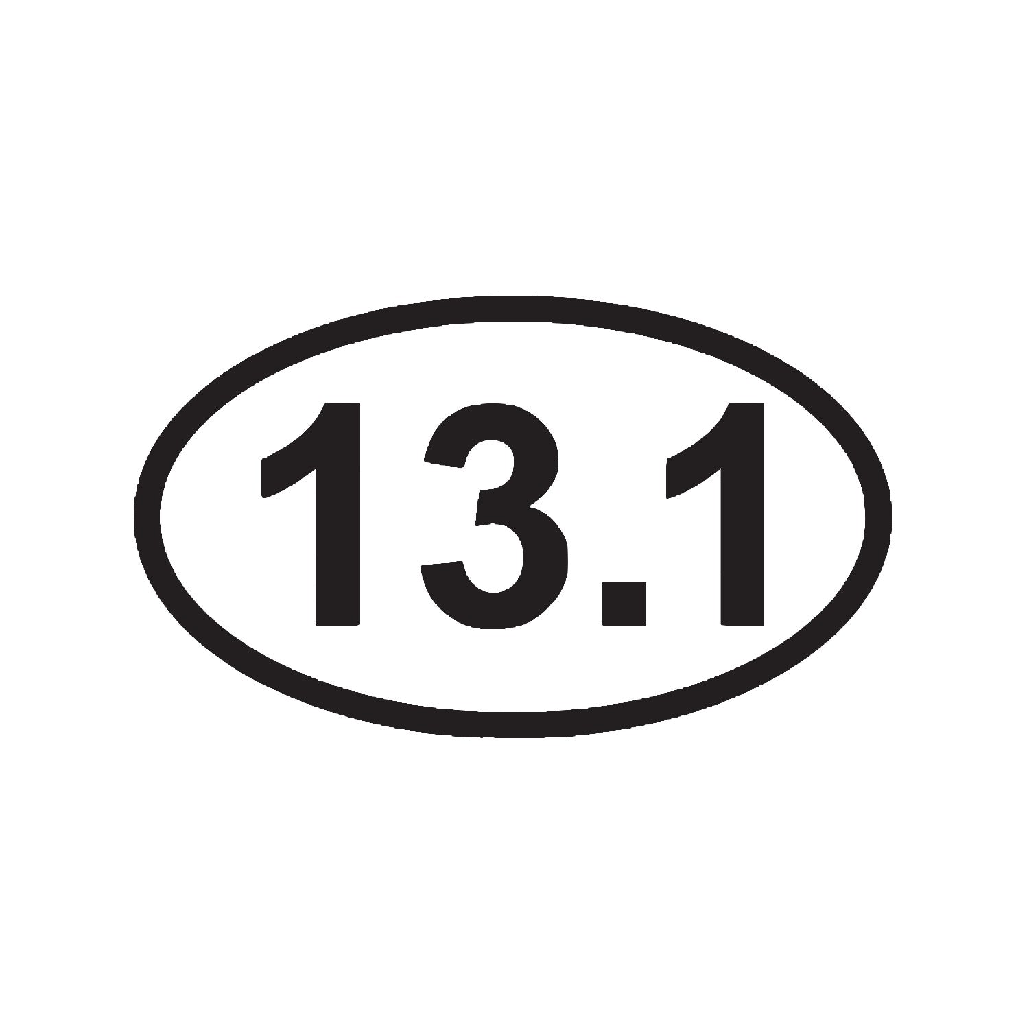 13.1 Half Marathon Vinyl Decal – Black Runner Sticker