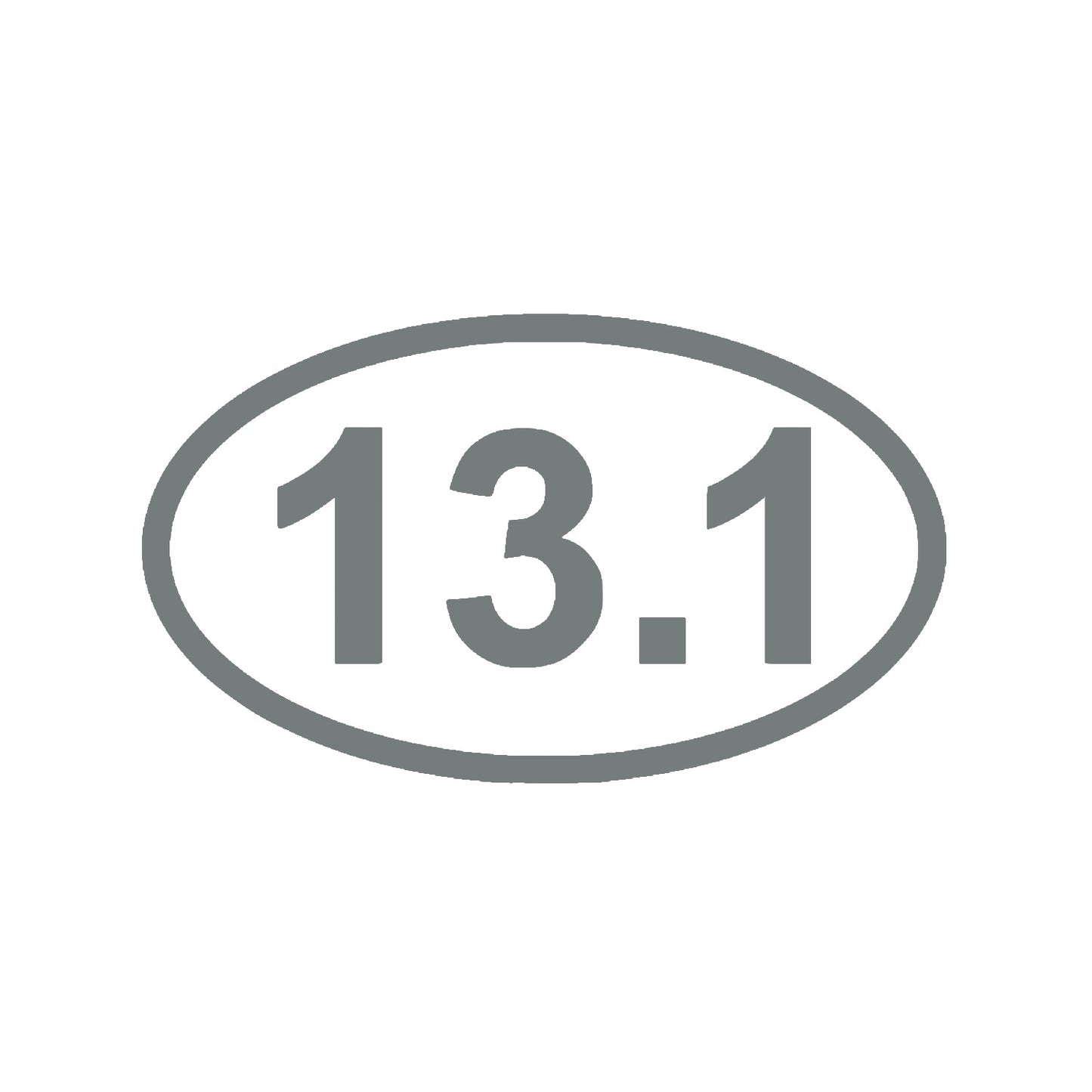13.1 Half Marathon Vinyl Decal – Grey Runner Sticker