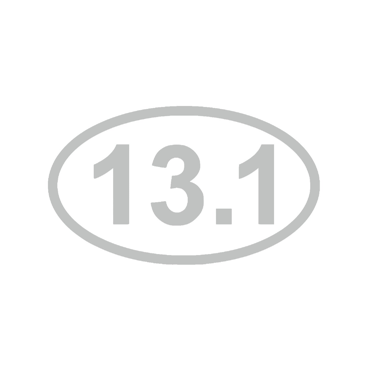 13.1 Half Marathon Vinyl Decal – Light Grey Runner Sticker