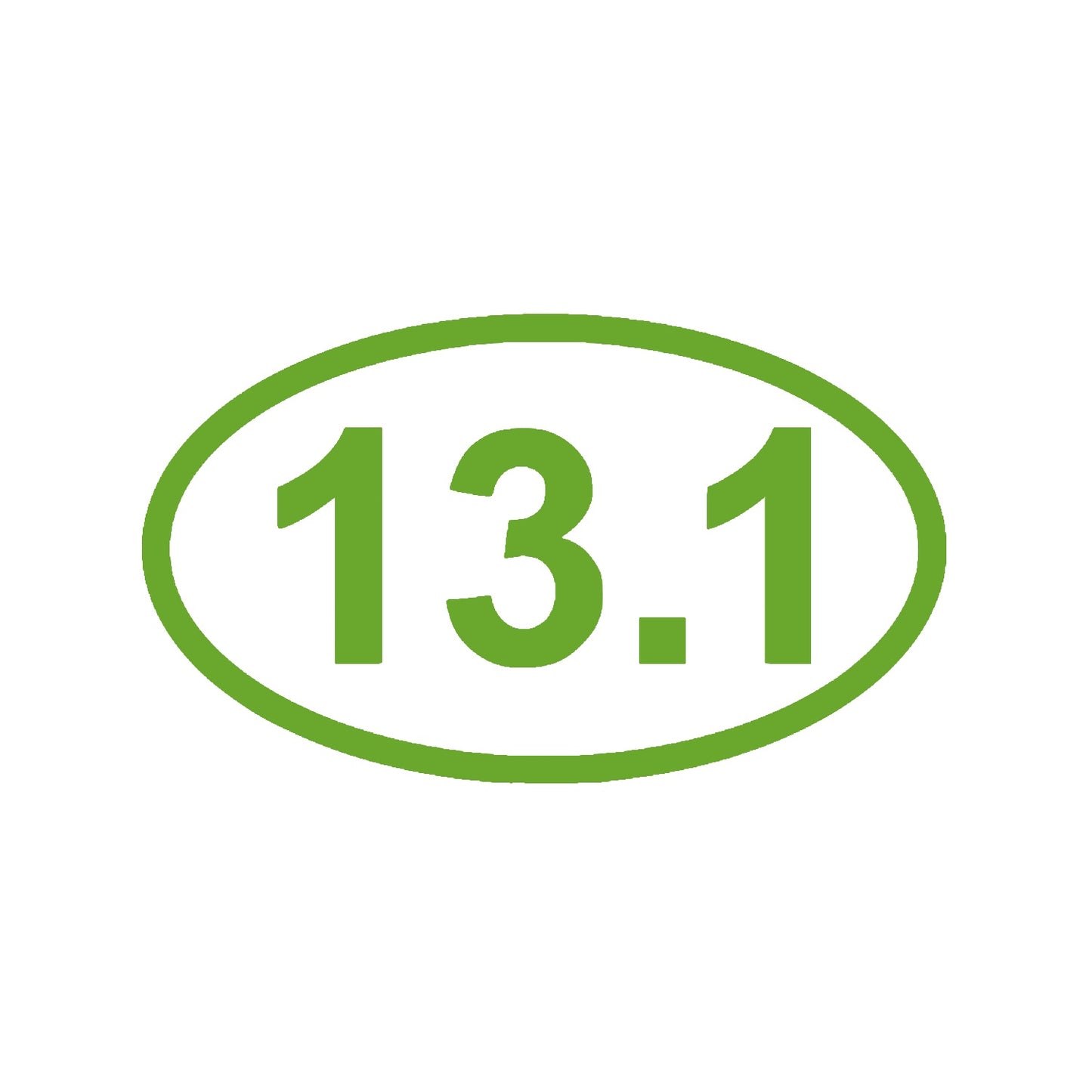 13.1 Half Marathon Vinyl Decal – Lime Green Runner Sticker