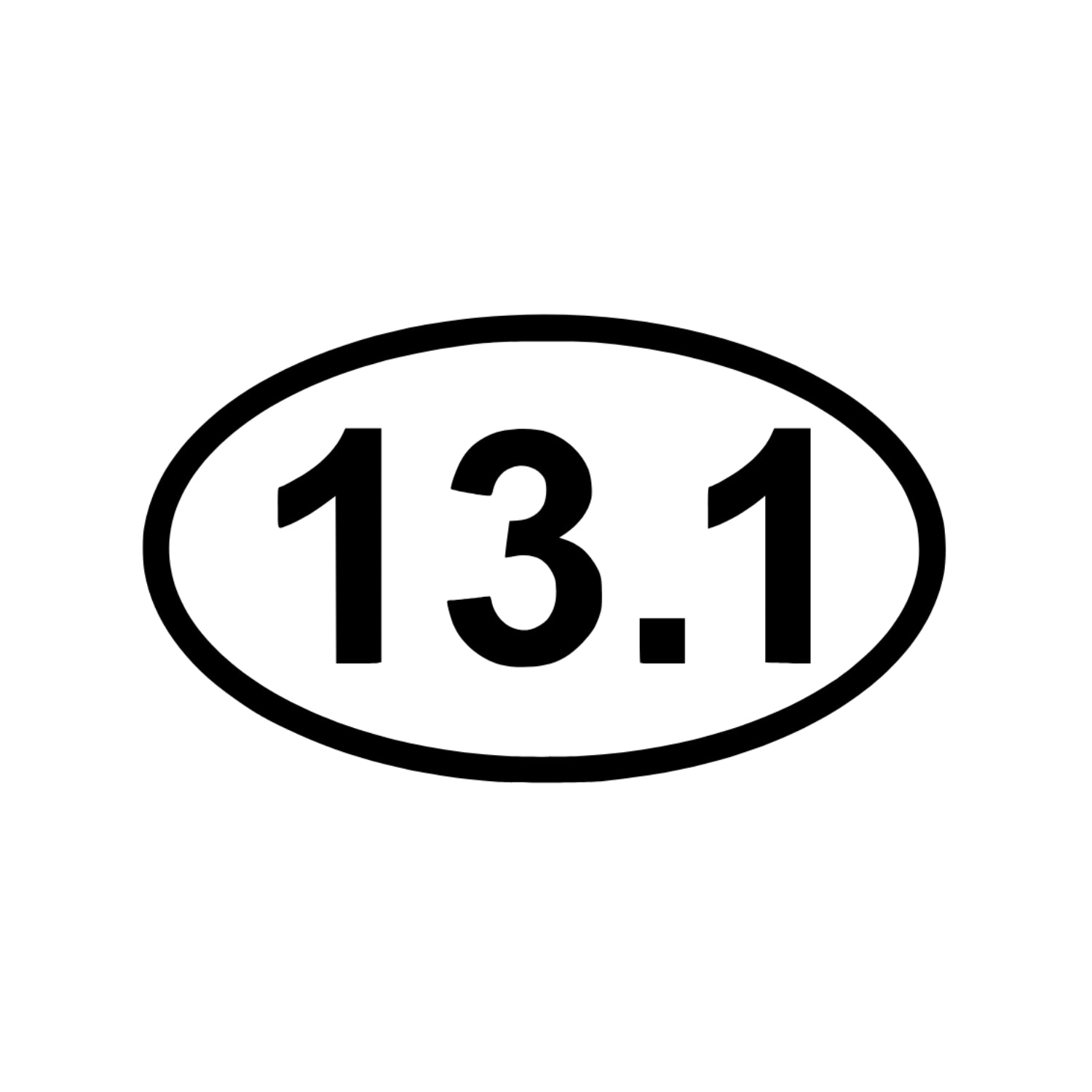 13.1 Half Marathon Vinyl Decal – Matte Black Runner Sticker