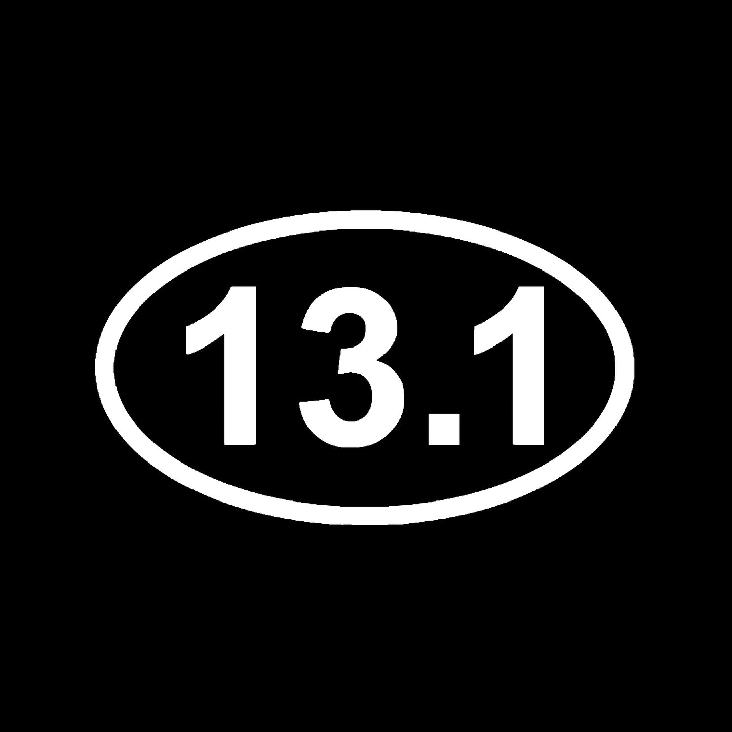 13.1 Half Marathon Vinyl Decal – Matte White Runner Sticker