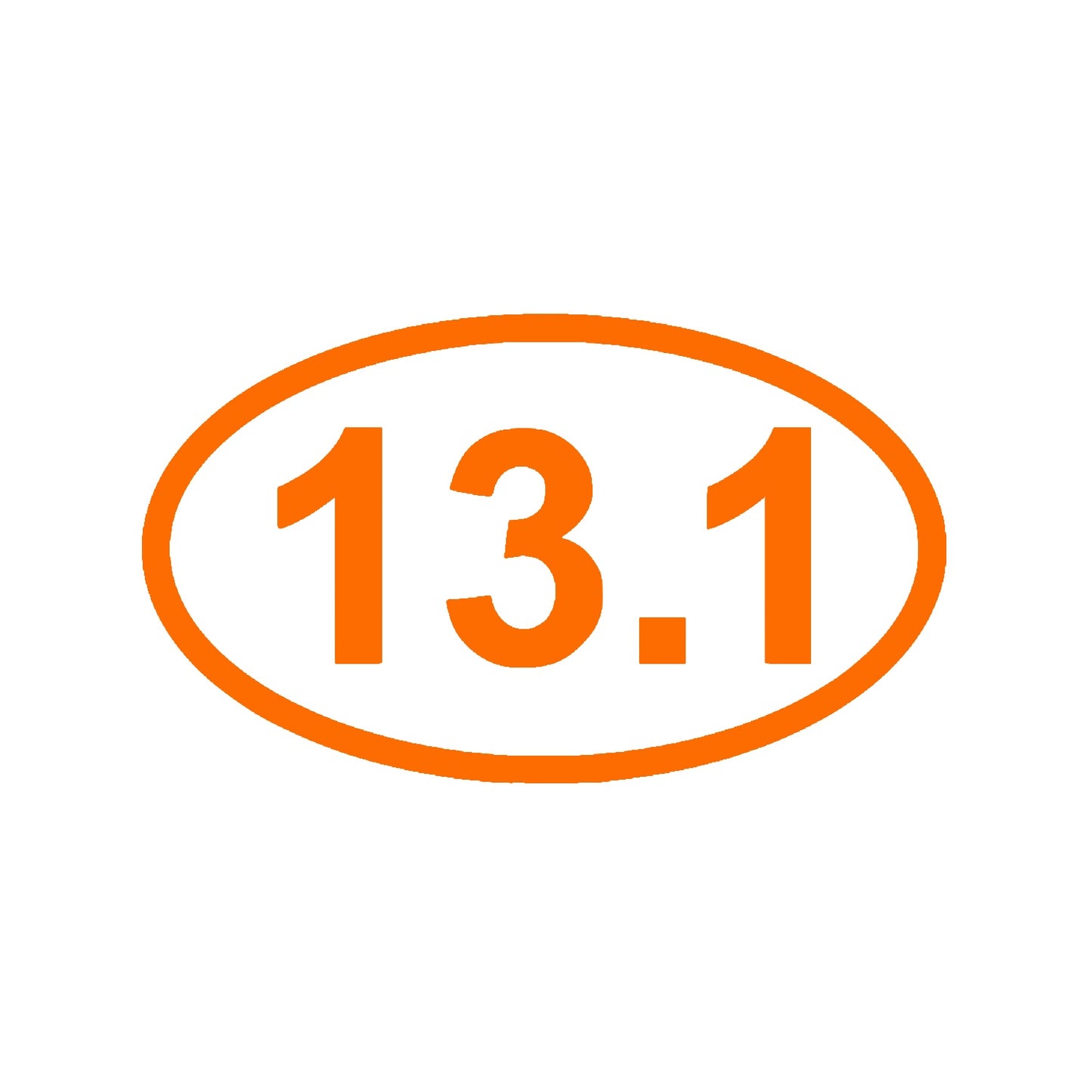 13.1 Half Marathon Vinyl Decal – Orange Runner Car Sticker