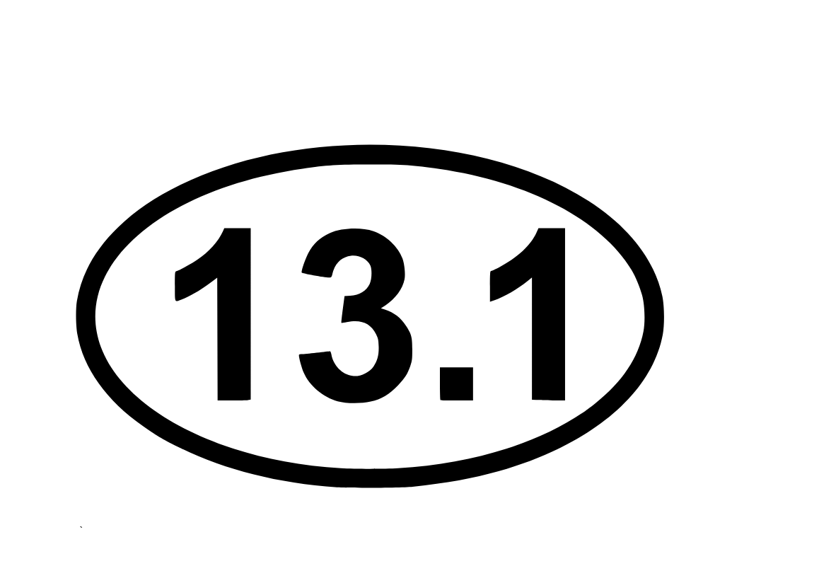 13.1 Half Marathon Running Vinyl Decal | Aarna Kraft Canada Black