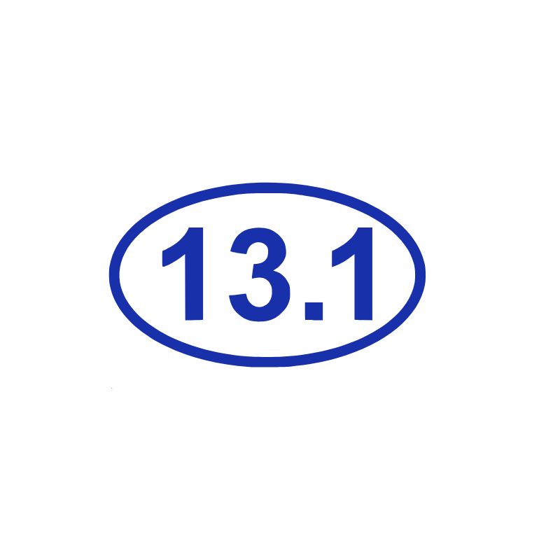 13.1 Half Marathon Running Vinyl Decal | Aarna Kraft Canada Blue