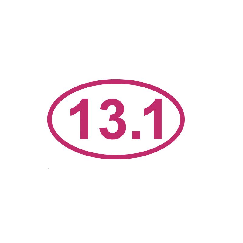 13.1 Half Marathon Running Vinyl Decal | Aarna Kraft Canada Hot Pink