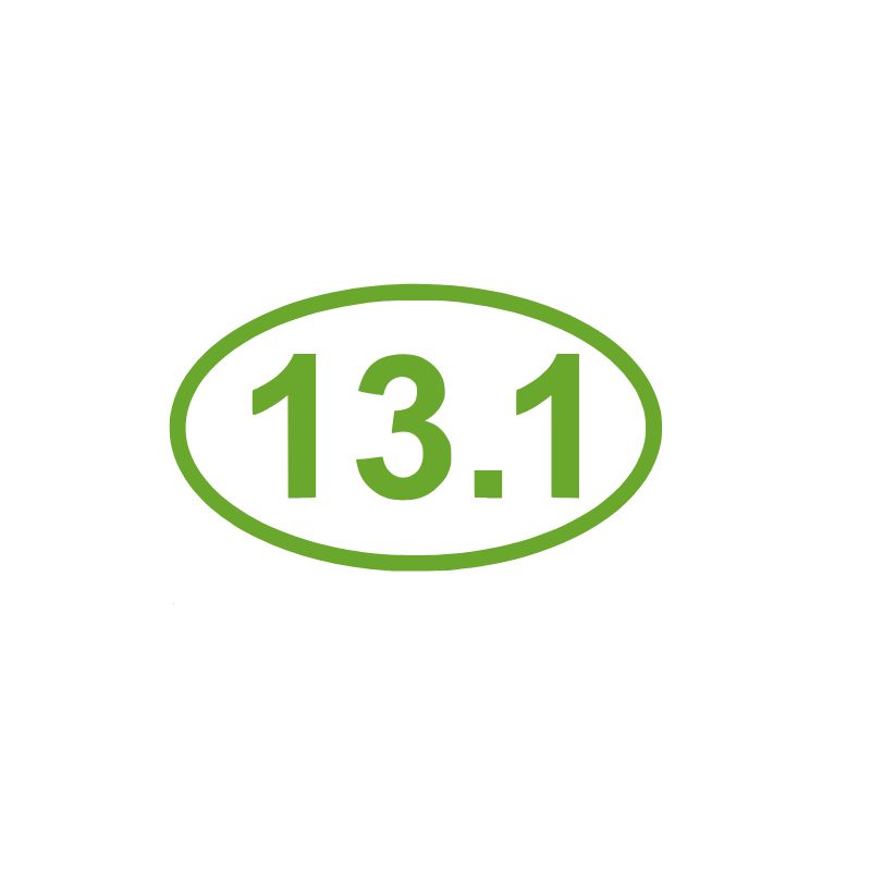 13.1 Half Marathon Running Vinyl Decal | Aarna Kraft Canada Lime Green