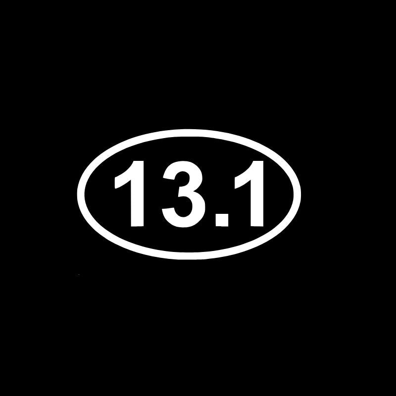 13.1 Half Marathon Running Vinyl Decal | Aarna Kraft Canada Matte White