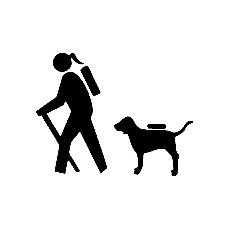 Mountain Hiker Girl with Dog