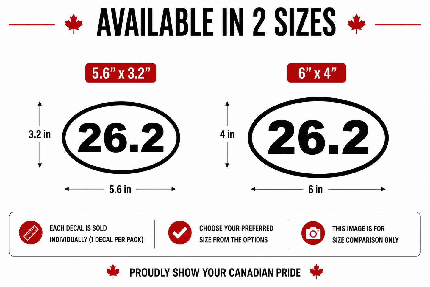 26.2 Marathon Vinyl Decal – Available Size Options