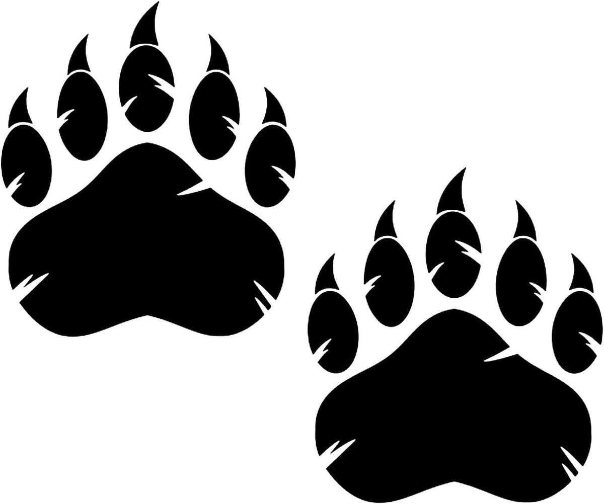 Grizzly Bear Claw Decal – 2 Pack | Bear Paw Print Vinyl Stickers