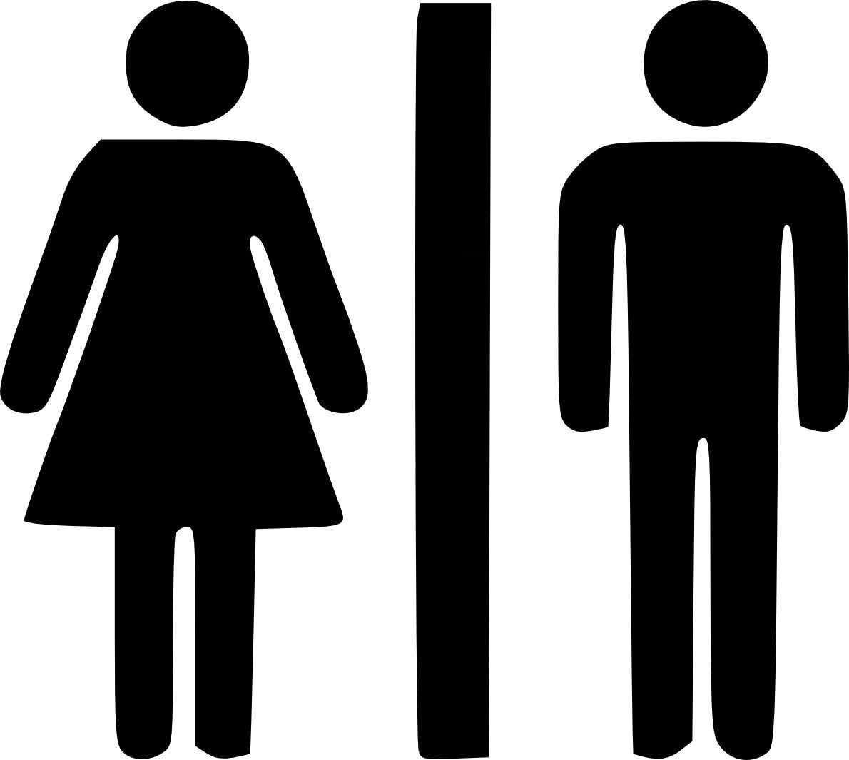Restroom Door Sign Vinyl Decal – Men & Women Bathroom Symbol