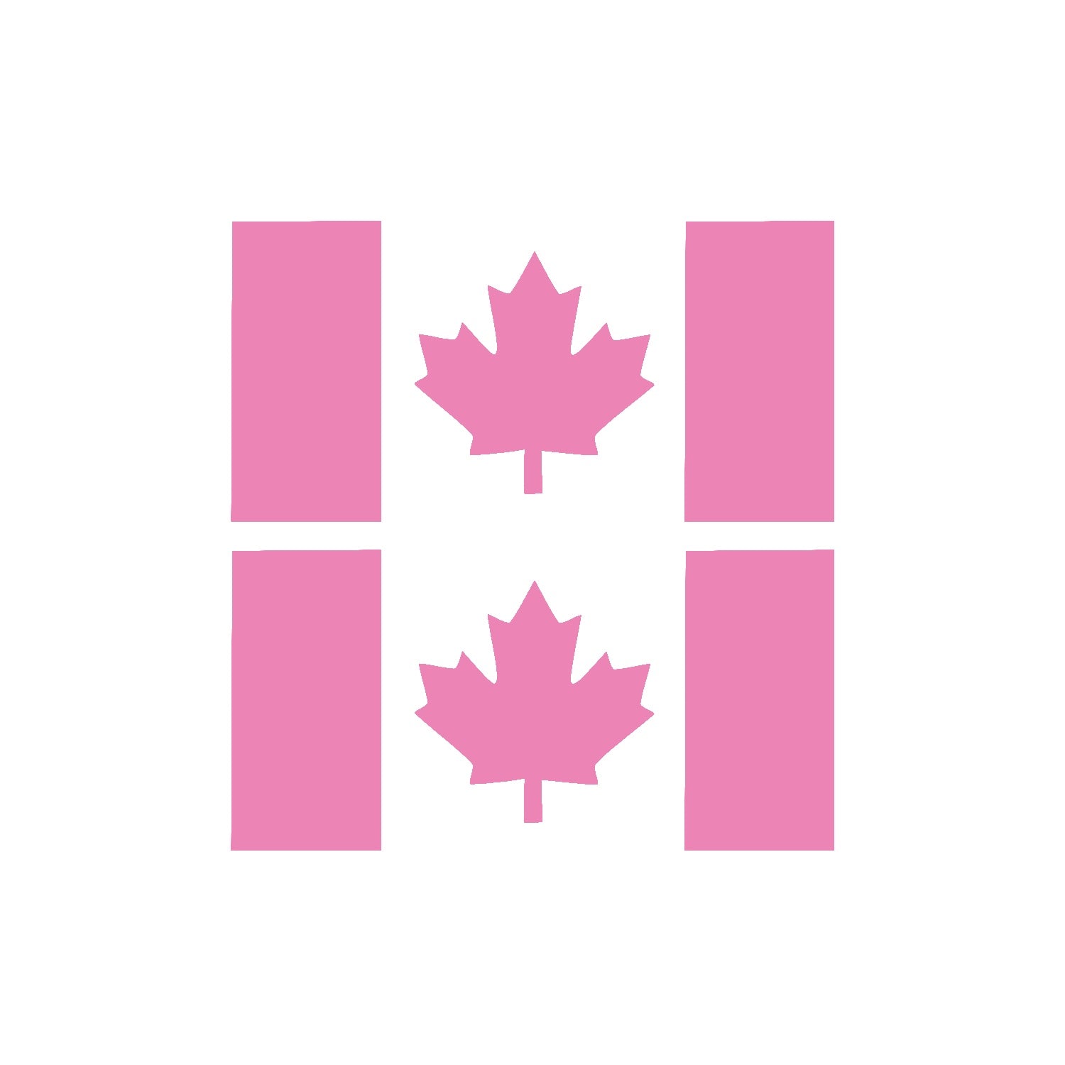 Baby Pink Thick Stem Canada Flag Vinyl Decal – 2 Pack