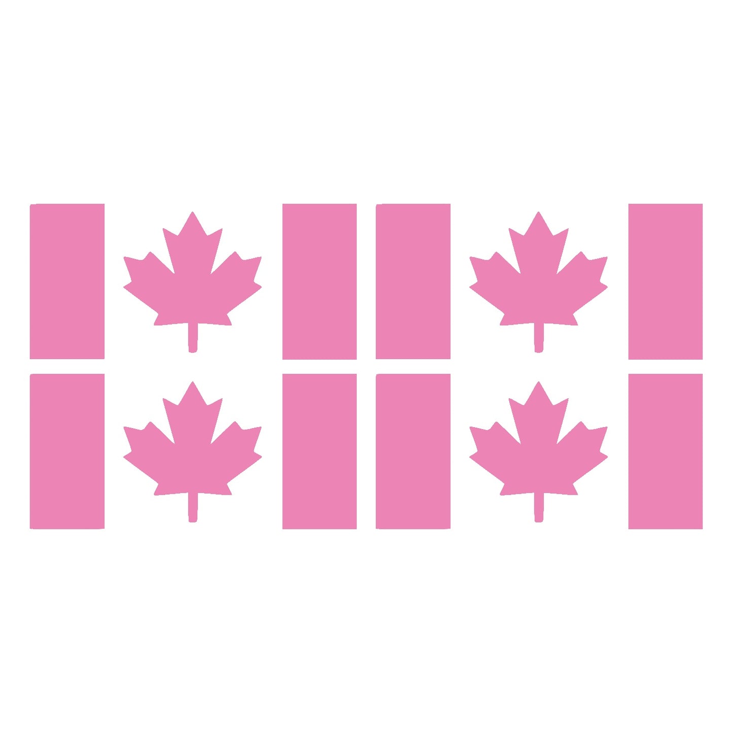 Baby Pink Thick Stem Canada Flag Vinyl Decal – 4 Pack