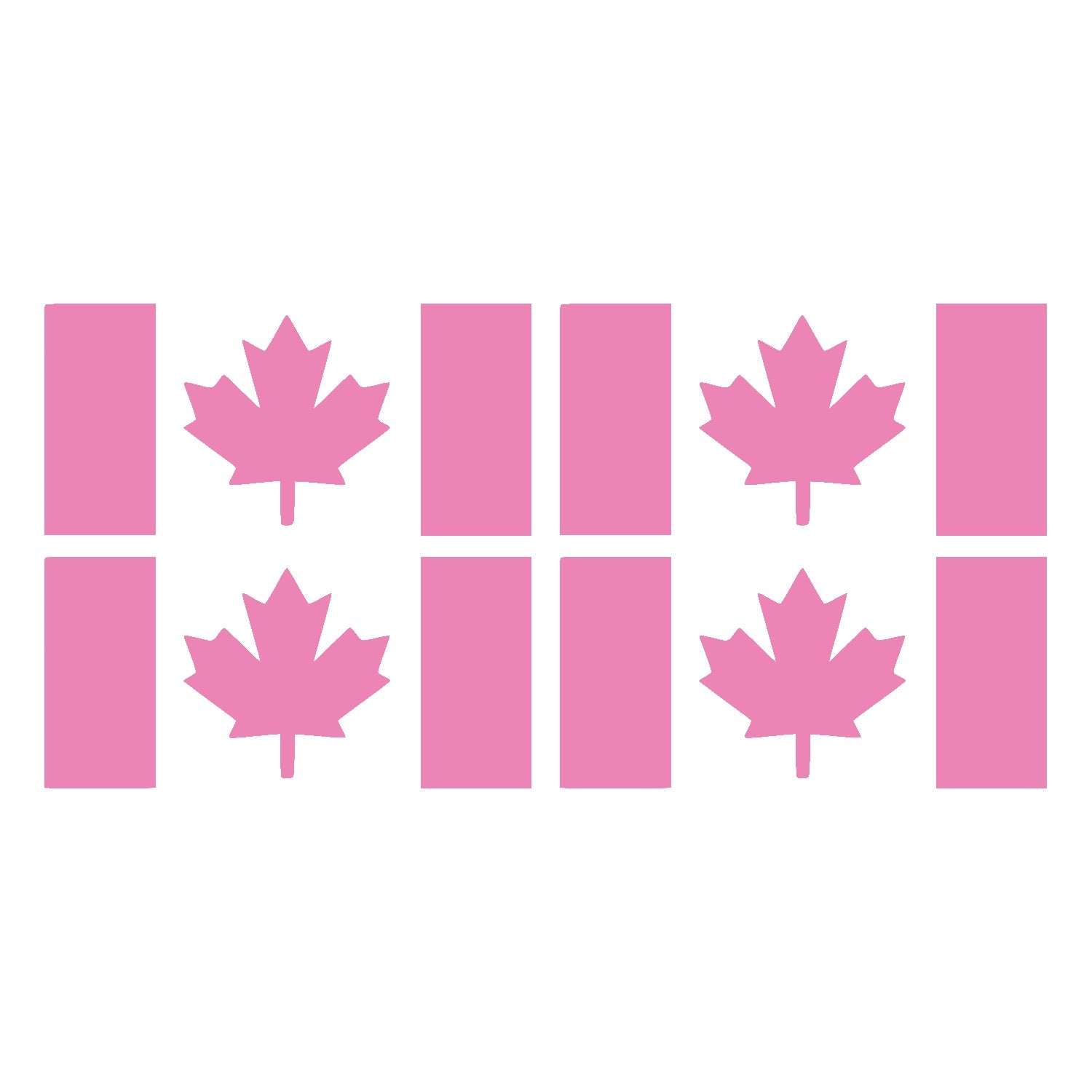Baby Pink Thick Stem Canada Flag Vinyl Decal – 4 Pack