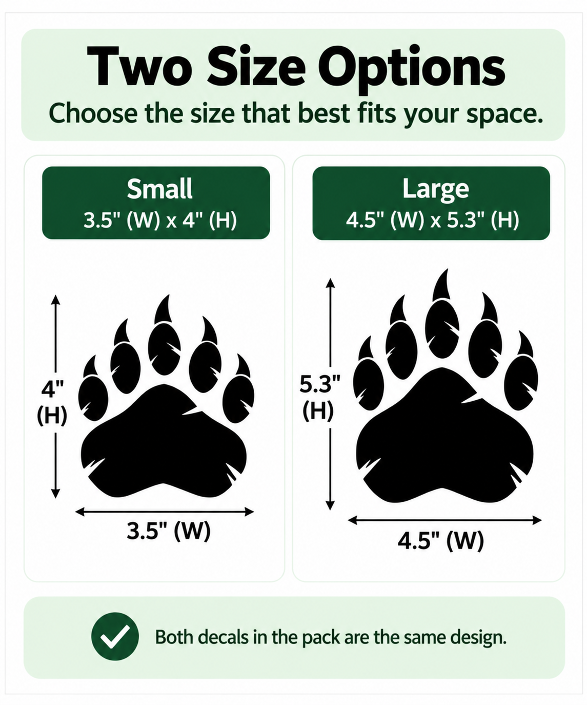 Grizzly Bear Claw Decal – 2 Pack | Bear Paw Print Vinyl Stickers