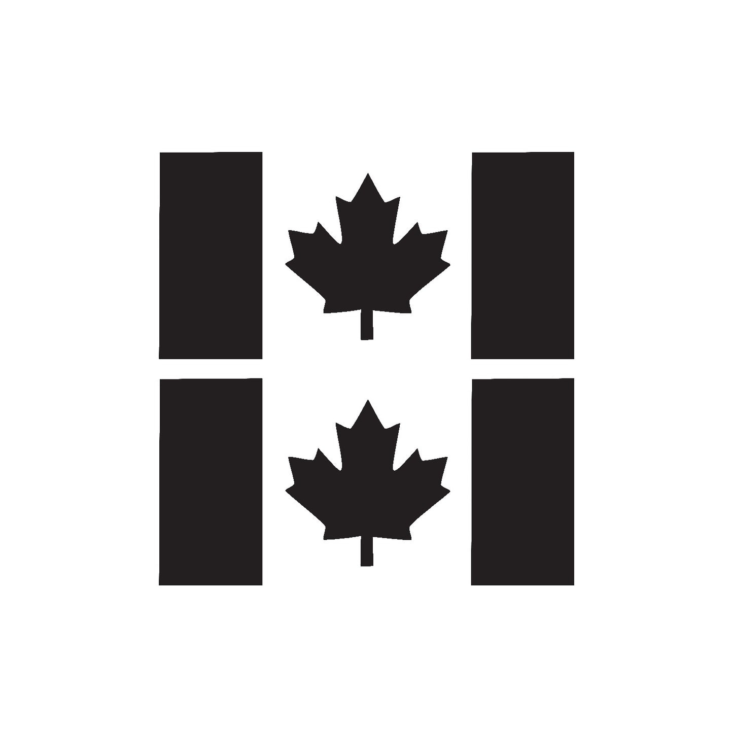 Black Glossy Thick Stem Canada Flag Vinyl Decal – 2 Pack