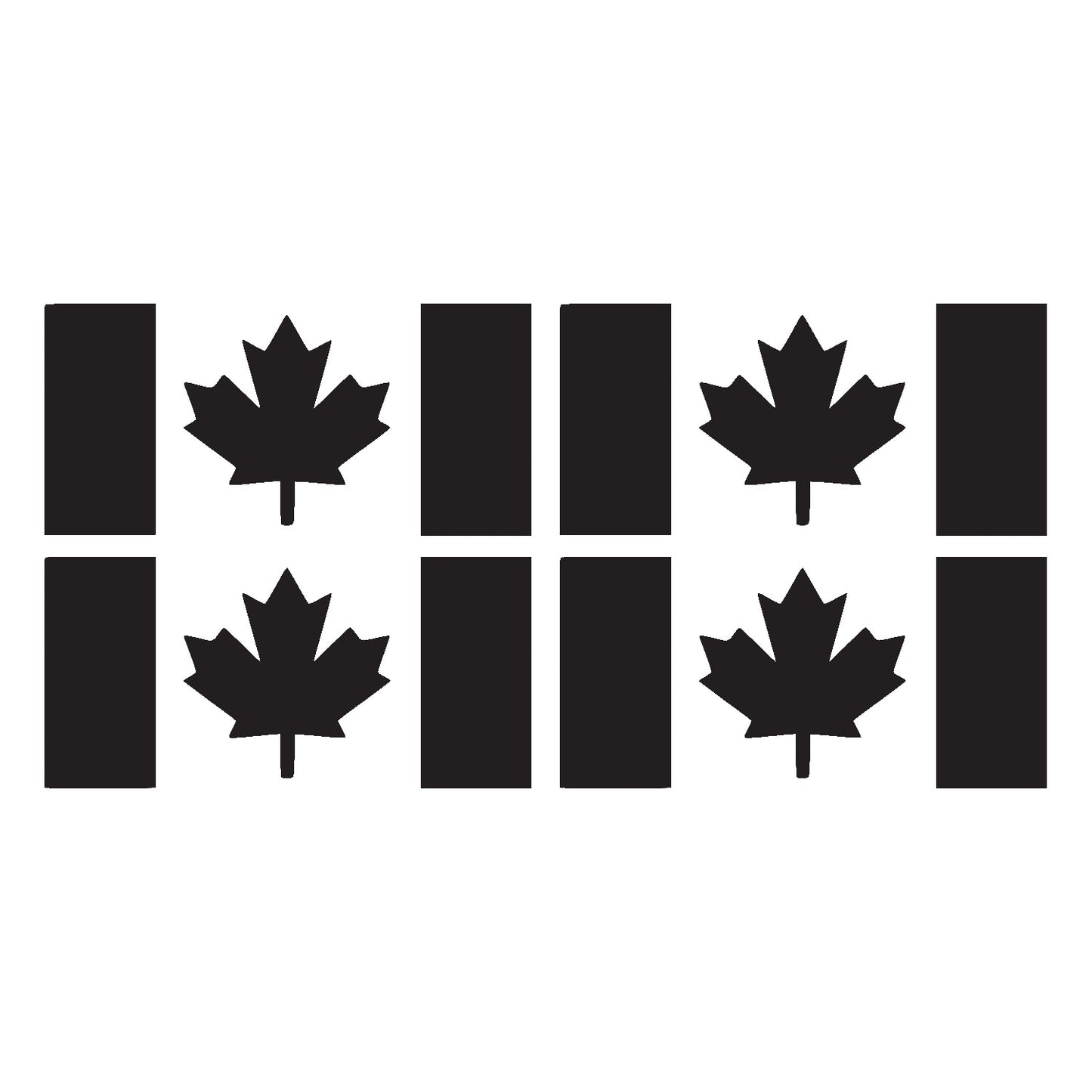 Black Glossy Thick Stem Canada Flag Vinyl Decal – 4 Pack