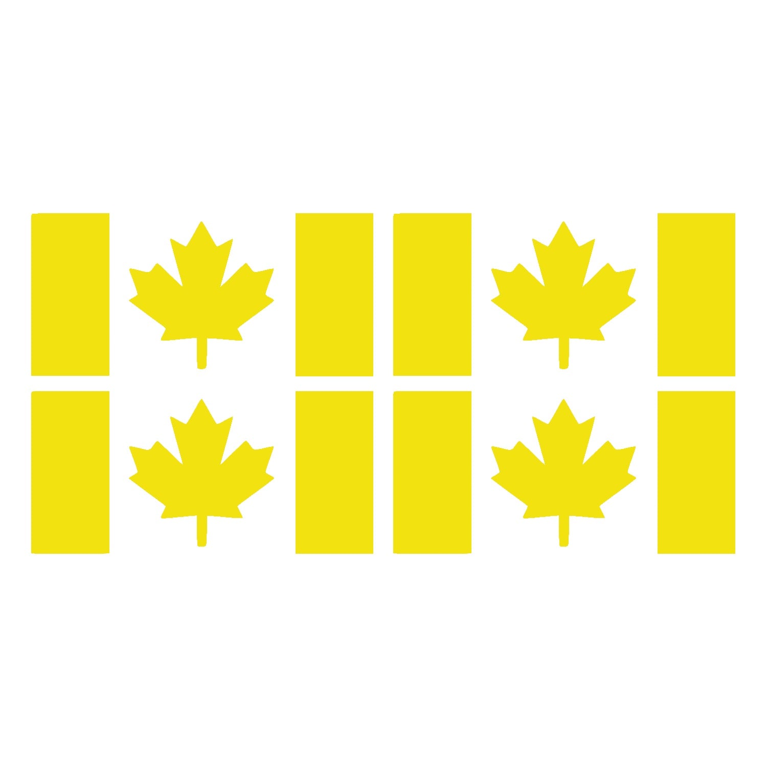 Brimstone Yellow Thick Stem Canada Flag Vinyl Decal – 4 Pack