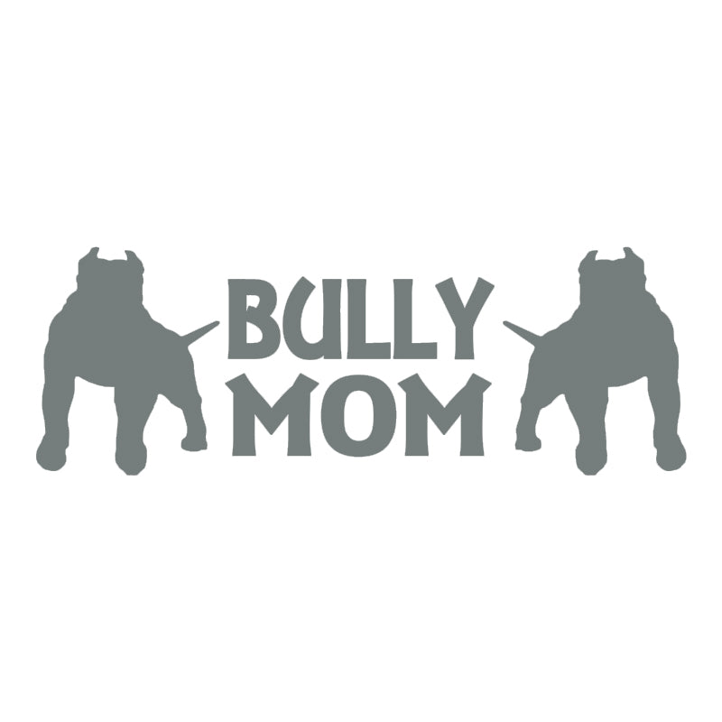 Bully Mom Vinyl Decal | American Bully Dog Lover Car Sticker | Aarna Kraft Canada - Grey