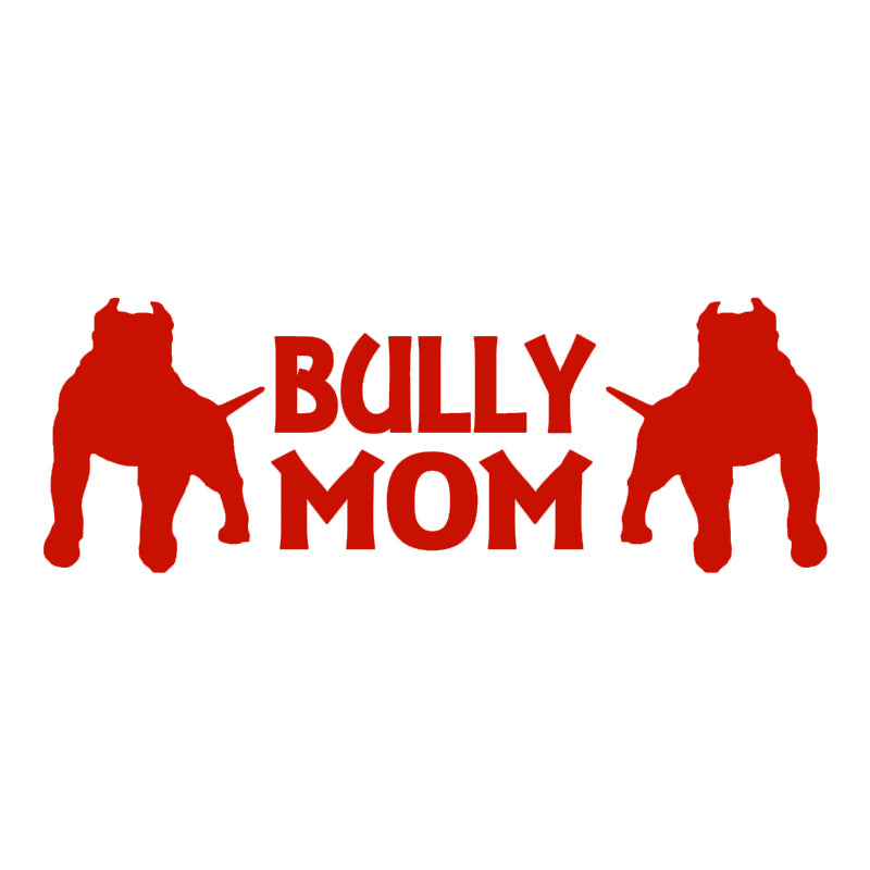 Bully Mom Vinyl Decal | American Bully Dog Lover Car Sticker | Aarna Kraft Canada - Red