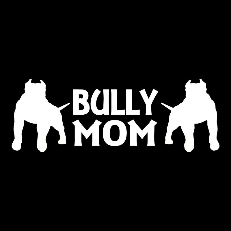 Bully Mom Vinyl Decal | American Bully Dog Lover Car Sticker | Aarna Kraft Canada - White
