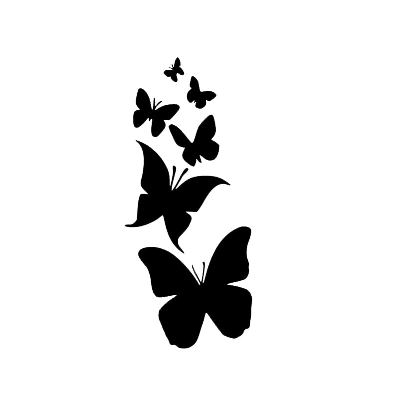 Butterfly Family Decal - Rising Butterflies | Vinyl Sticker | Aarna Kraft Canada - Black