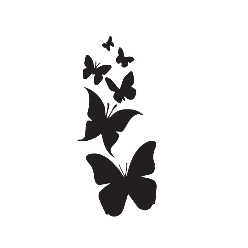 Butterfly Family Decal - Rising Butterflies | Vinyl Sticker | Aarna Kraft Canada - Matte Black