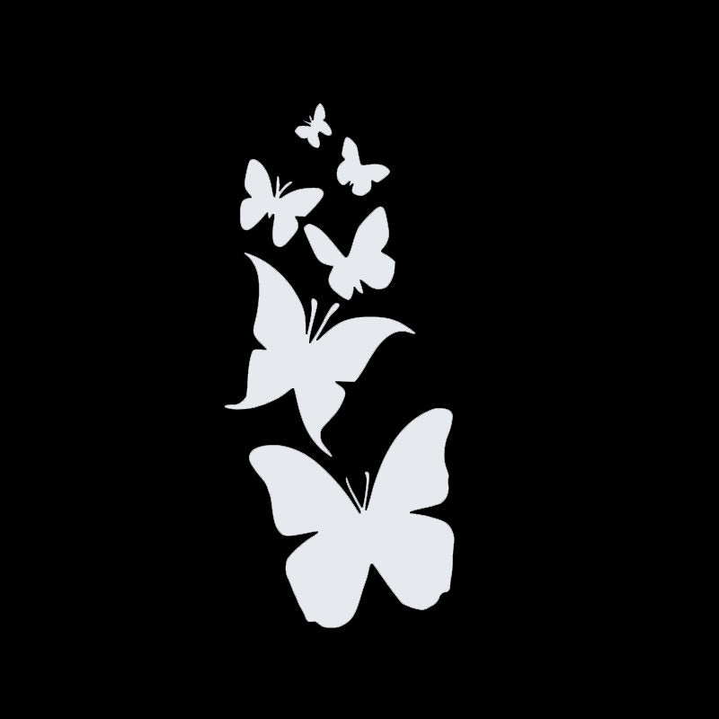 Butterfly Family Decal - Rising Butterflies | Vinyl Sticker | Aarna Kraft Canada - Matte White