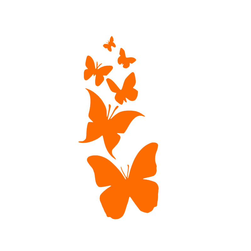 Butterfly Family Decal - Rising Butterflies | Vinyl Sticker | Aarna Kraft Canada - Orange
