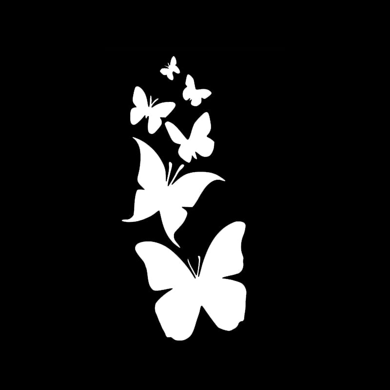 Butterfly Family Decal - Rising Butterflies | Vinyl Sticker | Aarna Kraft Canada - White