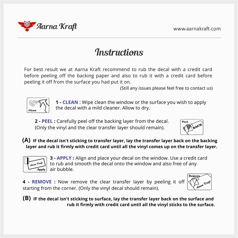 Canada Flag Vinyl Decal Application Instruction Sheet
