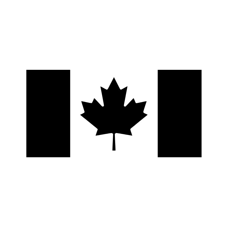 Black Glossy Canada Flag Vinyl Decal