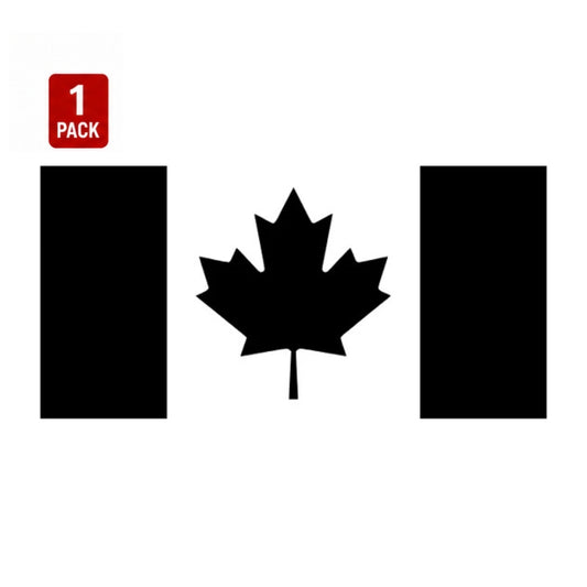 Black Glossy Canada Flag Vinyl Decal – 1 Pack