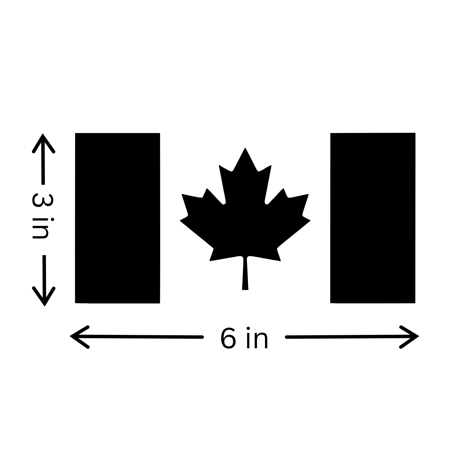 Canada Flag Vinyl Decal 2 Pack | Maple Leaf Car Sticker | 6" X 3" | Aarna Kraft Canada | Size