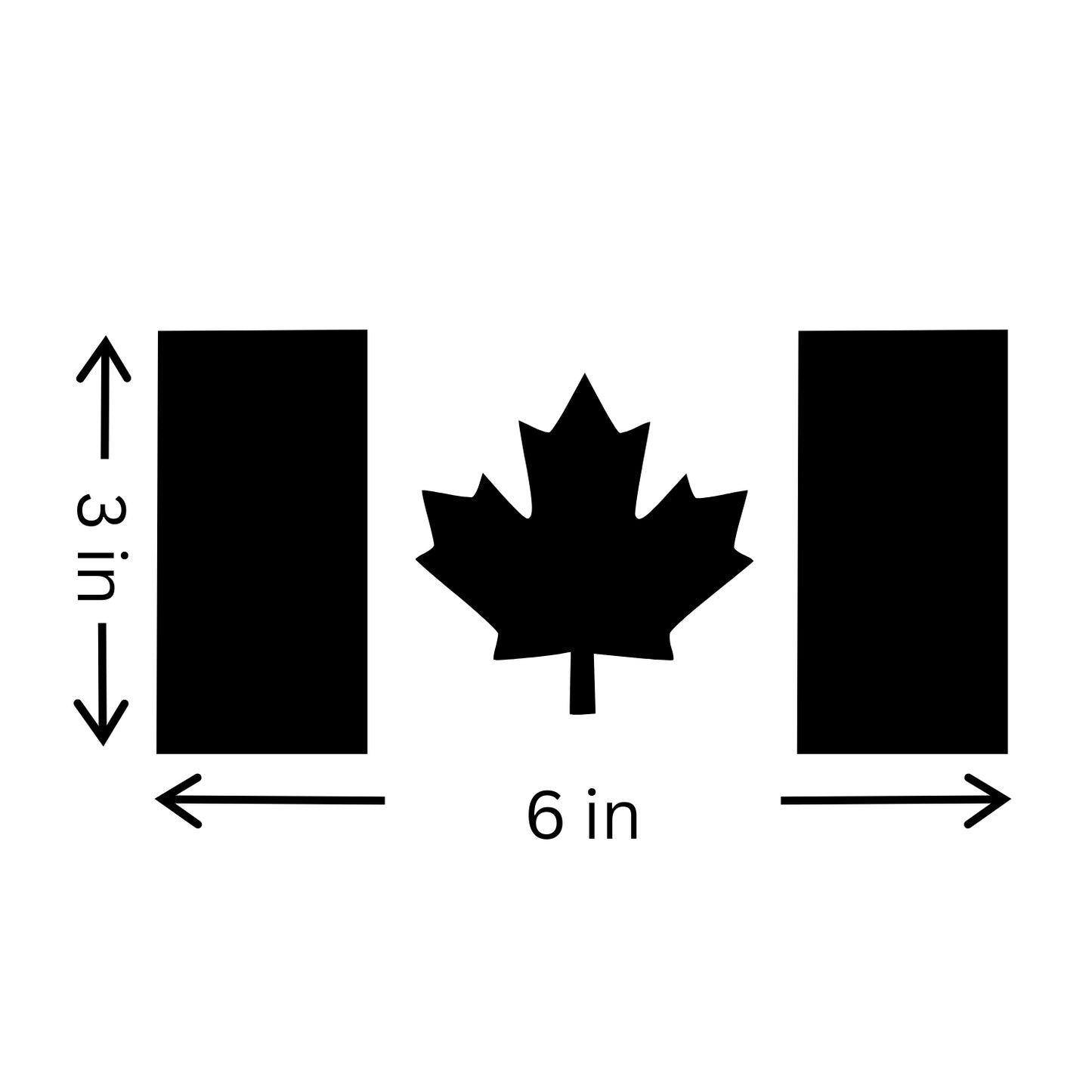 Canada Flag Vinyl Decal 4 Pack | Maple Leaf Car Sticker | 6" X 3" | Aarna Kraft Canada - Size