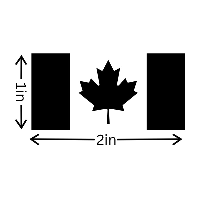 Canada Flag Vinyl Decal 6 Pack | Canadian Flag Car Sticker | 2" X 1" | Aarna Kraft Canada - Size