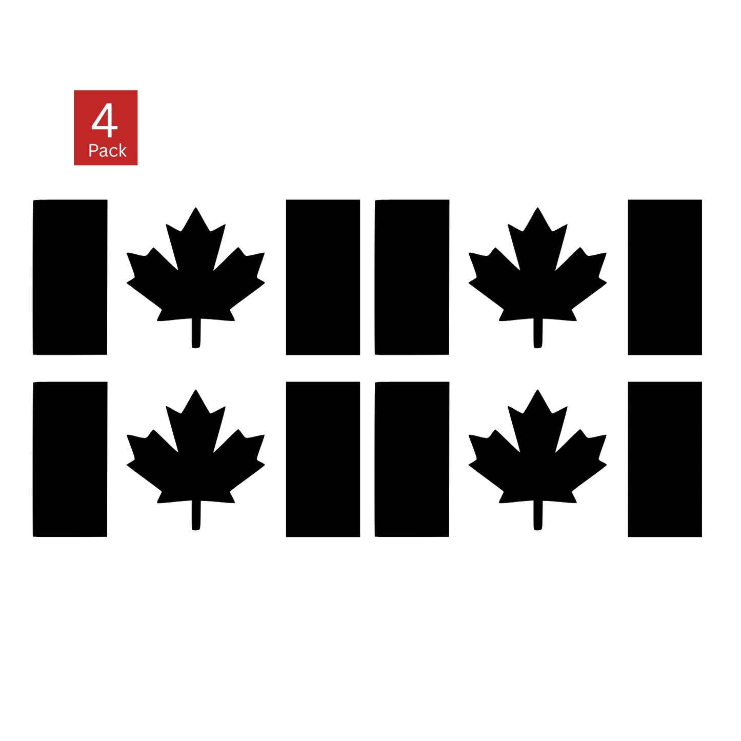 Canada Flag Vinyl Decal – Thick Stem – 4 Pack
